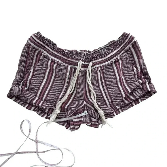 BOHO Roxy Booty Shorts, Stripped Beachy Pool Vacation, Size Small - Picture 10 of 11